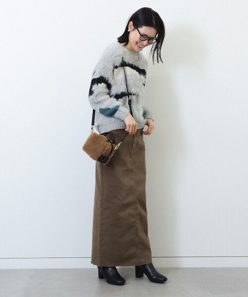 BEAMS HEART（ビームスハート）の「カモフラージュ柄 ニット（ニット/セーター・レディース・グレー/アイボリー/ベージュ・FREE）」の5枚目の写真