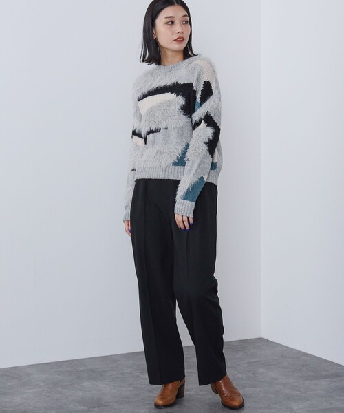 BEAMS HEART（ビームスハート）の「カモフラージュ柄 ニット（ニット/セーター・レディース・グレー/アイボリー/ベージュ・FREE）」の7枚目の写真