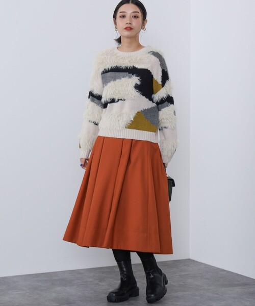 BEAMS HEART（ビームスハート）の「カモフラージュ柄 ニット（ニット/セーター・レディース・グレー/アイボリー/ベージュ・FREE）」の14枚目の写真