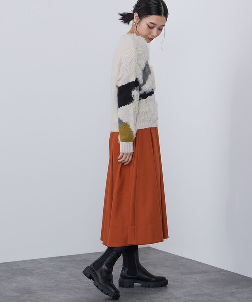 BEAMS HEART（ビームスハート）の「カモフラージュ柄 ニット（ニット/セーター・レディース・グレー/アイボリー/ベージュ・FREE）」の15枚目の写真