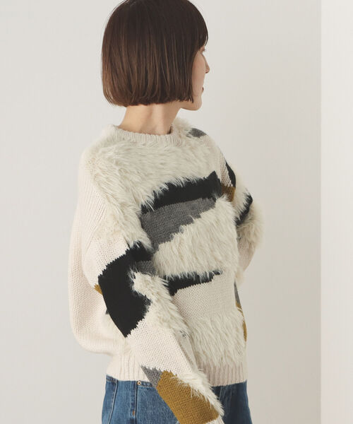 BEAMS HEART（ビームスハート）の「カモフラージュ柄 ニット（ニット/セーター・レディース・グレー/アイボリー/ベージュ・FREE）」の18枚目の写真