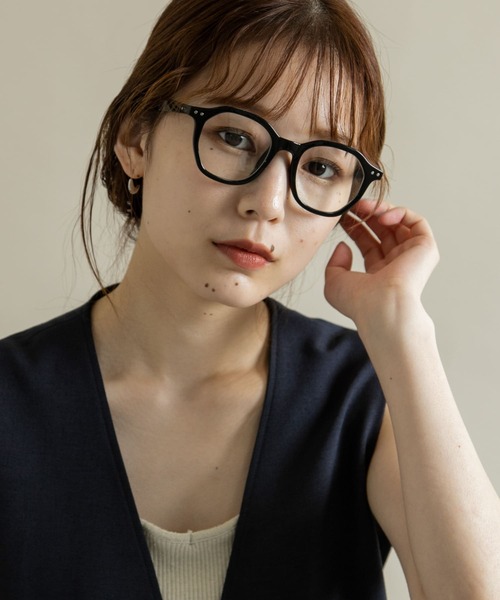 SMELLY（スメリー）の「オクタゴンフレームダテメガネ（メガネ・レディース・ブラウン/ブラック・-）」の3枚目の写真