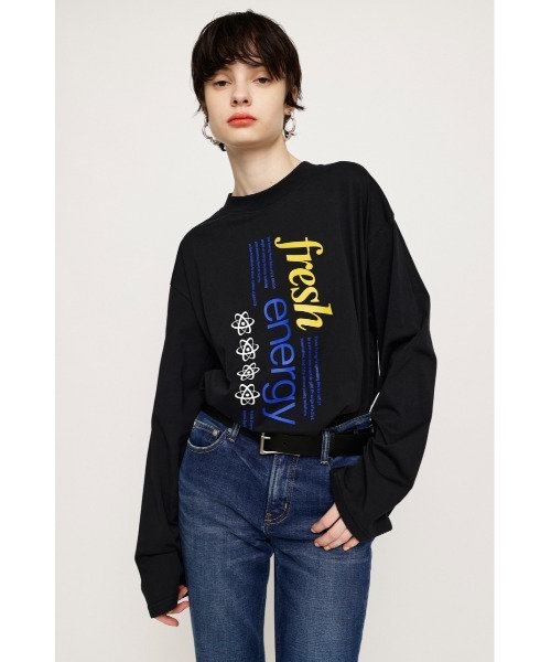 SLY(スライ)の「FRESH ENERGY T/SH フレッシュエナジー Tシャツ(Tシャツ/カットソー・レディース・ホワイト/ブラック/オレンジ・FREE)」の3枚目の写真