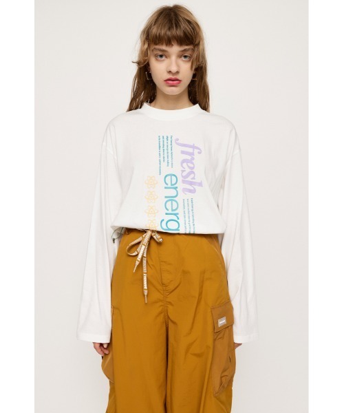 SLY(スライ)の「FRESH ENERGY T/SH フレッシュエナジー Tシャツ(Tシャツ/カットソー・レディース・ホワイト/ブラック/オレンジ・FREE)」の4枚目の写真