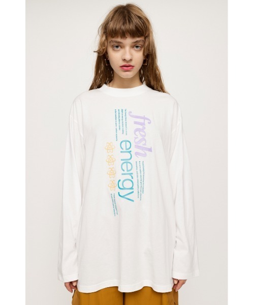 SLY(スライ)の「FRESH ENERGY T/SH フレッシュエナジー Tシャツ(Tシャツ/カットソー・レディース・ホワイト/ブラック/オレンジ・FREE)」の6枚目の写真