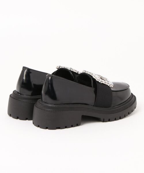 シュープラザ(シュープラザ)の「【Lena】 ビジューバックル厚底ローファー(ローファー・レディース・ブラック/ベージュ・LL/S/M/L)」の3枚目の写真