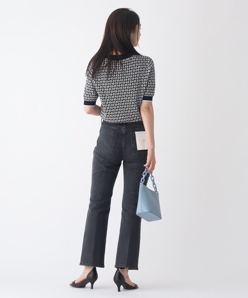 OPAQUE.CLIP(オペークドットクリップ)の「◆ジャカードハーフスリーブニット【WEB限定サイズ】(ニット/セーター・レディース・ブラック系/ネイビー系/ブラウン系その他2・40/42/38)」の6枚目の写真