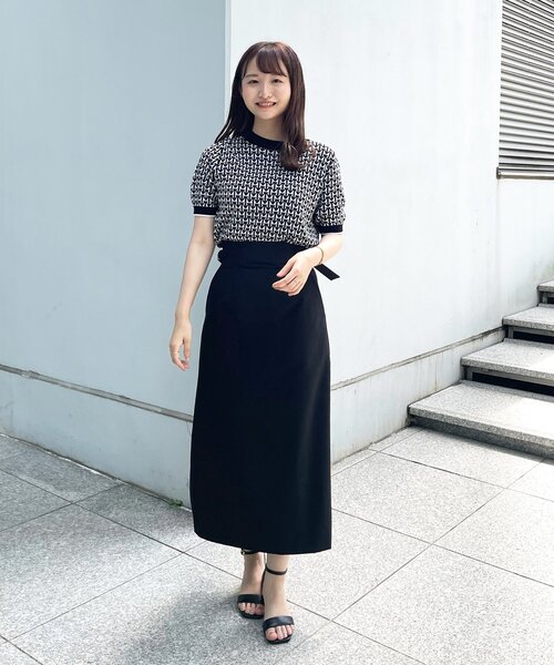 OPAQUE.CLIP(オペークドットクリップ)の「◆ジャカードハーフスリーブニット【WEB限定サイズ】(ニット/セーター・レディース・ブラック系/ネイビー系/ブラウン系その他2・40/42/38)」の7枚目の写真