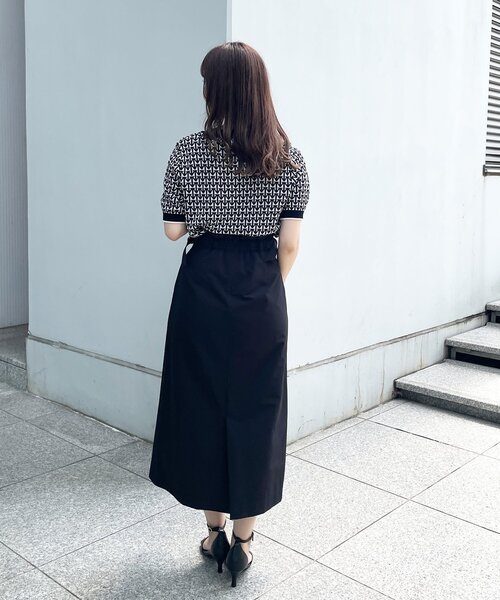 OPAQUE.CLIP(オペークドットクリップ)の「◆ジャカードハーフスリーブニット【WEB限定サイズ】(ニット/セーター・レディース・ブラック系/ネイビー系/ブラウン系その他2・40/42/38)」の8枚目の写真