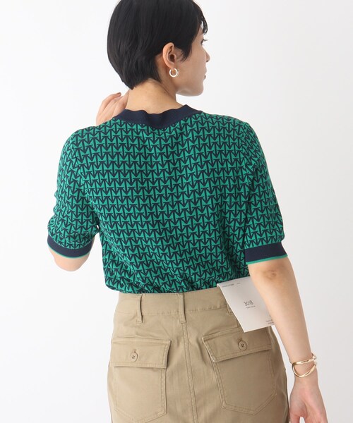 OPAQUE.CLIP(オペークドットクリップ)の「◆ジャカードハーフスリーブニット【WEB限定サイズ】(ニット/セーター・レディース・ブラック系/ネイビー系/ブラウン系その他2・40/42/38)」の13枚目の写真