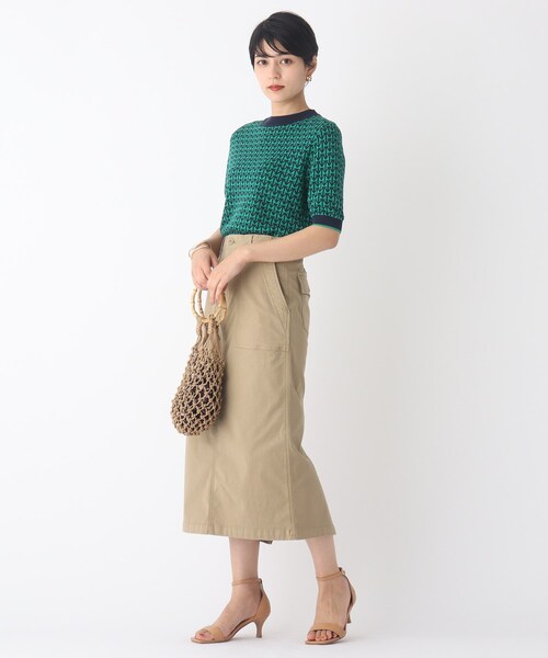 OPAQUE.CLIP(オペークドットクリップ)の「◆ジャカードハーフスリーブニット【WEB限定サイズ】(ニット/セーター・レディース・ブラック系/ネイビー系/ブラウン系その他2・40/42/38)」の15枚目の写真