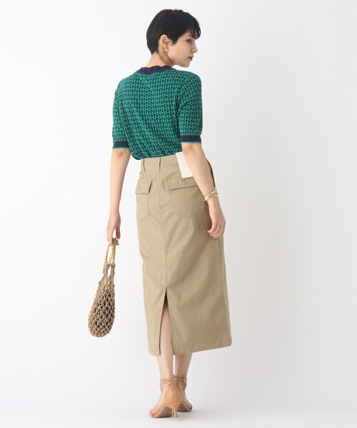 OPAQUE.CLIP(オペークドットクリップ)の「◆ジャカードハーフスリーブニット【WEB限定サイズ】(ニット/セーター・レディース・ブラック系/ネイビー系/ブラウン系その他2・40/42/38)」の16枚目の写真