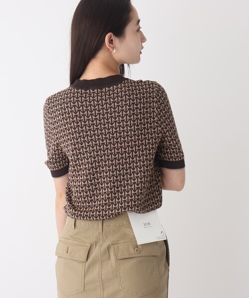 OPAQUE.CLIP(オペークドットクリップ)の「◆ジャカードハーフスリーブニット【WEB限定サイズ】(ニット/セーター・レディース・ブラック系/ネイビー系/ブラウン系その他2・40/42/38)」の17枚目の写真