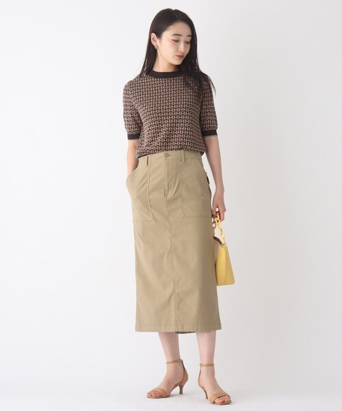 OPAQUE.CLIP(オペークドットクリップ)の「◆ジャカードハーフスリーブニット【WEB限定サイズ】(ニット/セーター・レディース・ブラック系/ネイビー系/ブラウン系その他2・40/42/38)」の20枚目の写真