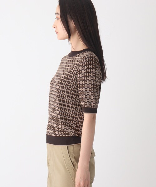 OPAQUE.CLIP(オペークドットクリップ)の「◆ジャカードハーフスリーブニット【WEB限定サイズ】(ニット/セーター・レディース・ブラック系/ネイビー系/ブラウン系その他2・40/42/38)」の21枚目の写真