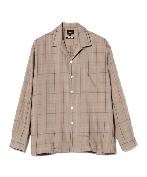 BEAMS(ビームス)の「BEAMS / レーヨンツイルチェック オープンカラーシャツ(シャツ/ブラウス・メンズ・ベージュ/ネイビー・M/L/XL/S)」の11枚目の写真