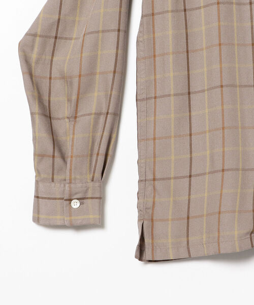 BEAMS(ビームス)の「BEAMS / レーヨンツイルチェック オープンカラーシャツ(シャツ/ブラウス・メンズ・ベージュ/ネイビー・M/L/XL/S)」の13枚目の写真