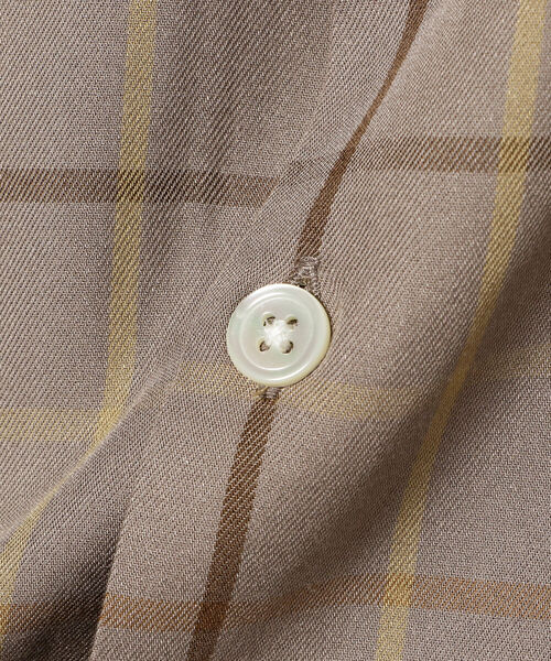 BEAMS(ビームス)の「BEAMS / レーヨンツイルチェック オープンカラーシャツ(シャツ/ブラウス・メンズ・ベージュ/ネイビー・M/L/XL/S)」の15枚目の写真