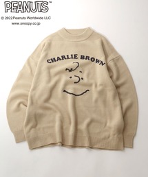 PEANUTS（ピーナッツ）の「PEANUTS（ピーナッツ）スヌーピーキャラクターフェイス刺繍ニットセーター メンズ レディース/プルオーバートップス（ニット/セーター）」