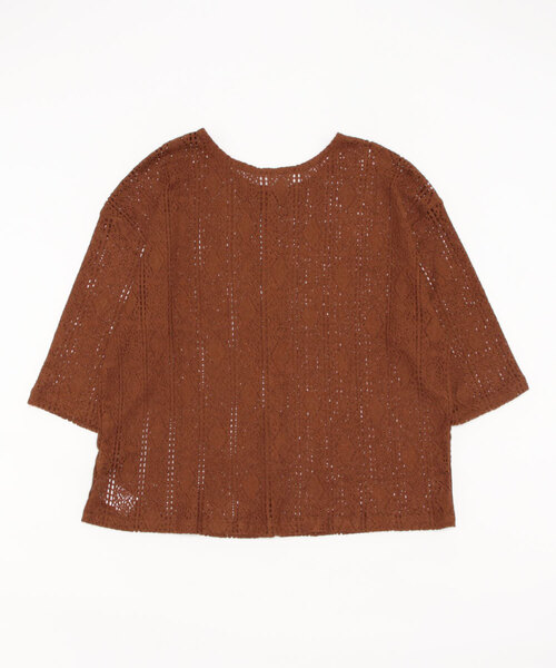 Samansa Mos2(サマンサ モスモス)の「レース前後2WAYカーディガン(カーディガン/ボレロ・レディース・ブラック/ブラウン/キナリ・フリ-)」の4枚目の写真