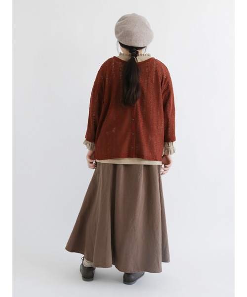 Samansa Mos2(サマンサ モスモス)の「レース前後2WAYカーディガン(カーディガン/ボレロ・レディース・ブラック/ブラウン/キナリ・フリ-)」の8枚目の写真