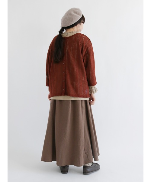 Samansa Mos2(サマンサ モスモス)の「レース前後2WAYカーディガン(カーディガン/ボレロ・レディース・ブラック/ブラウン/キナリ・フリ-)」の9枚目の写真