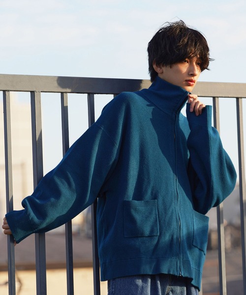 re_k by JUNRED（レクバイジュンレッド）の「re_k by JUNRED / BIGドライバーズニット（カーディガン/ボレロ・メンズ・グリーン/ブルー/ブラック・L/S/M）」の3枚目の写真