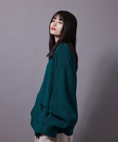 re_k by JUNRED（レクバイジュンレッド）の「re_k by JUNRED / BIGドライバーズニット（カーディガン/ボレロ・メンズ・グリーン/ブルー/ブラック・L/S/M）」の8枚目の写真