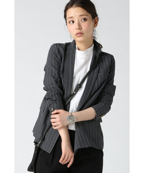 JOURNAL STANDARD relume(ジャーナルスタンダード レリューム)の「RE-サマーウールダブルジャケット#(テーラードジャケット・レディース・ブラック系その他/グレー/ライトグレー/グレー系その他/ネイビー・SMALL/MEDIUM)」の5枚目の写真