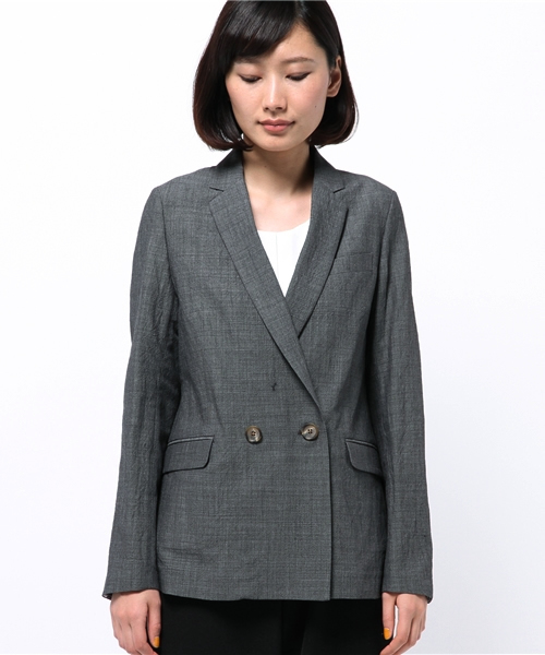 JOURNAL STANDARD relume(ジャーナルスタンダード レリューム)の「RE-サマーウールダブルジャケット#(テーラードジャケット・レディース・ブラック系その他/グレー/ライトグレー/グレー系その他/ネイビー・SMALL/MEDIUM)」の6枚目の写真
