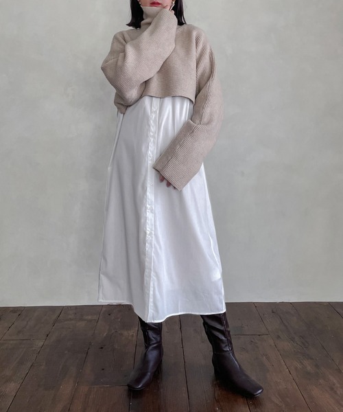 hellam(へラム)の「ボリュームスリーブシャツワンピース(シャツワンピース・レディース・ブラック/ブラウン/オフホワイト・FREE)」の18枚目の写真