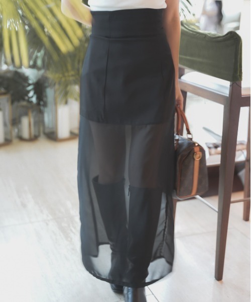 LOPEW（ロピュ）の「シアードッキングSK（スカート・レディース・ブラック/ブラウン/クリーム・SMALL/MEDIUM）」の2枚目の写真