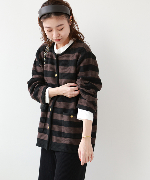 JOURNAL STANDARD relume - ボーダーニットジャケット　2022AW JOURNAL STANDARD relume（ジャーナルスタンダード レリューム）の