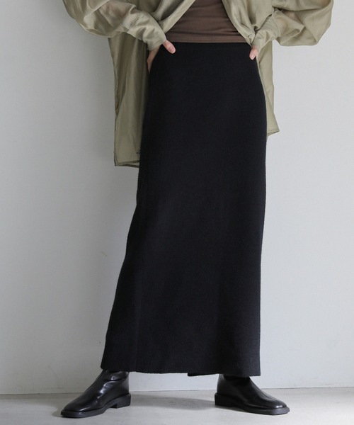 select MOCA(セレクトモカ)の「アルパカタッチスリットニットスカート(スカート・レディース・アイボリー/ブラック/モカ・FREE)」の20枚目の写真