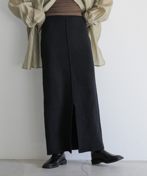 select MOCA(セレクトモカ)の「アルパカタッチスリットニットスカート(スカート・レディース・アイボリー/ブラック/モカ・FREE)」の21枚目の写真