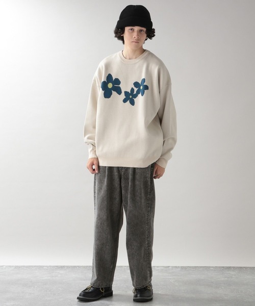 RAGEBLUE（レイジブルー）の「加工デニム/タックワイドパンツ（デニムパンツ・メンズ・ブルー/ダークグレー・MEDIUM/LARGE）」の3枚目の写真