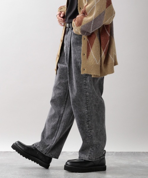 RAGEBLUE（レイジブルー）の「加工デニム/タックワイドパンツ（デニムパンツ・メンズ・ブルー/ダークグレー・MEDIUM/LARGE）」の22枚目の写真