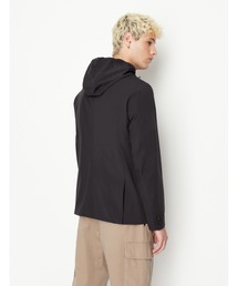 新品 ARMANI EXCHANGE 裏地ファーフードジャケット 黒/PW75 Full zip jacket with external coating fabric | Armani Exchange