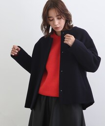 INDIVI | 【otonaMUSE 12月号掲載/佐田真由美さん着用】ウールリバーショートコート(ノーカラーコート)