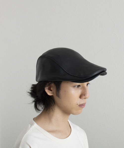 GLOSTER(グロスター)の「【GLOSTER/グロスター】ラムレザーハンチング ハンチング帽 Leather(ハンチング/ベレー帽・メンズ・ブラック・FREE)」の10枚目の写真