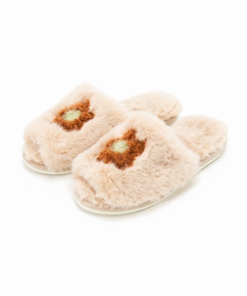 Casselini（キャセリーニ）の「Casselini HOME(キャセリーニ ホーム)フェイクファースリッパ（ルームシューズ/スリッパ・レディース・アイボリー/ボルドー・FREE）」の9枚目の写真