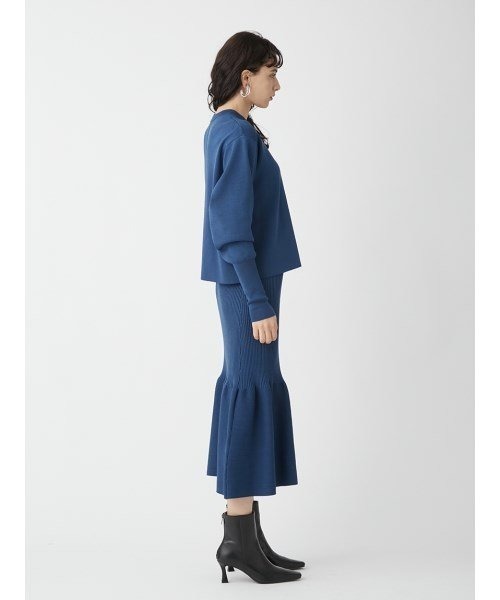 Mila Owen 黒 パフスリーブ トップス 新品 パフスリーブジョーゼットドットナローワンピース(マキシ