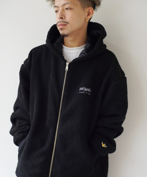 (What it isNt)ART BY MARKGONZALES(ワットイットイズント)の「< 当店限定・別注アイテム > 【(What it isNt)ART BY MARKGONZALES / (ワットイットイズント) アートバイ マークゴンザレス 】 ボアフリース フードパーカー(その他アウター・メンズ・ベージュ/ブラック/オフホワイト・M/L/XL)」の12枚目の写真