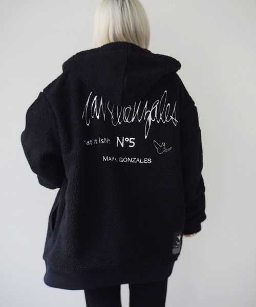 (What it isNt)ART BY MARKGONZALES(ワットイットイズント)の「< 当店限定・別注アイテム > 【(What it isNt)ART BY MARKGONZALES / (ワットイットイズント) アートバイ マークゴンザレス 】 ボアフリース フードパーカー(その他アウター・メンズ・ベージュ/ブラック/オフホワイト・M/L/XL)」の20枚目の写真
