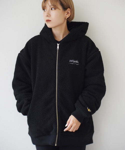(What it isNt)ART BY MARKGONZALES(ワットイットイズント)の「< 当店限定・別注アイテム > 【(What it isNt)ART BY MARKGONZALES / (ワットイットイズント) アートバイ マークゴンザレス 】 ボアフリース フードパーカー(その他アウター・メンズ・ベージュ/ブラック/オフホワイト・M/L/XL)」の13枚目の写真