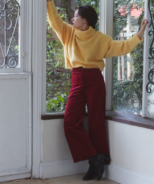 TINA：JOJUN（ティーナジョジュン）の「ワイドストレート コーデュロイパンツ TINA：JOJUN（その他パンツ・レディース・アイボリー/ボルドー・S/M）」の10枚目の写真