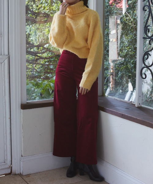 TINA：JOJUN（ティーナジョジュン）の「ワイドストレート コーデュロイパンツ TINA：JOJUN（その他パンツ・レディース・アイボリー/ボルドー・S/M）」の12枚目の写真