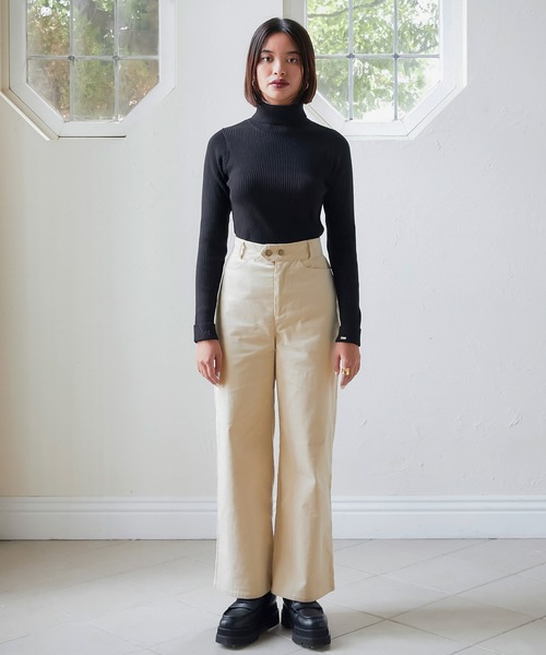 TINA：JOJUN（ティーナジョジュン）の「ワイドストレート コーデュロイパンツ TINA：JOJUN（その他パンツ・レディース・アイボリー/ボルドー・S/M）」の13枚目の写真