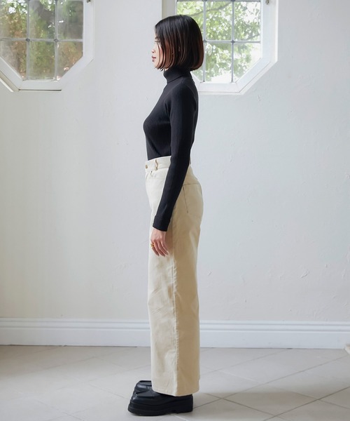 TINA：JOJUN（ティーナジョジュン）の「ワイドストレート コーデュロイパンツ TINA：JOJUN（その他パンツ・レディース・アイボリー/ボルドー・S/M）」の14枚目の写真