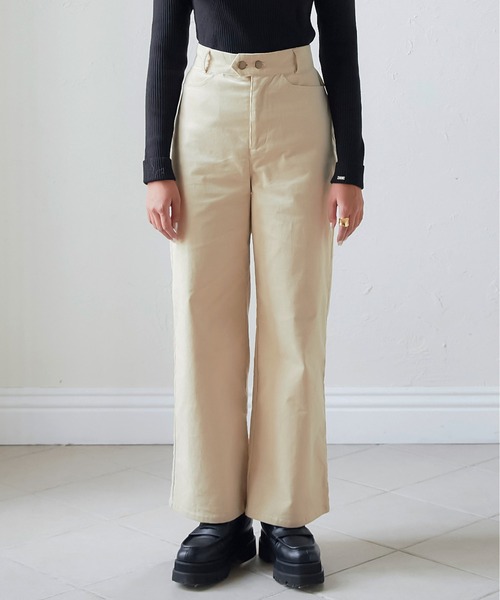 TINA：JOJUN（ティーナジョジュン）の「ワイドストレート コーデュロイパンツ TINA：JOJUN（その他パンツ・レディース・アイボリー/ボルドー・S/M）」の16枚目の写真